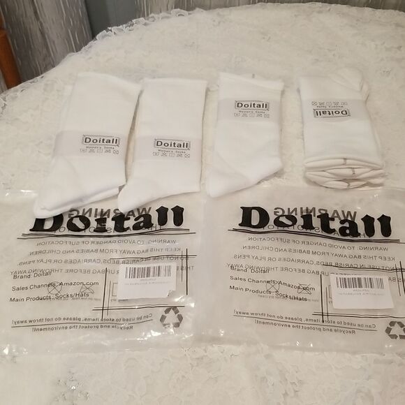 Women's 3 Pack Soft, Comfortable & Durable White Socks (Shoe & boots 8-11 / - Picture 2 of 6